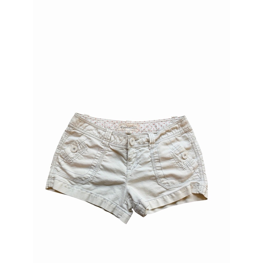 Y2K Cream White Aeropostale Mini Shorts, Women's Size 3/4 Early 2000's